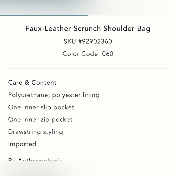 NWT new Anthropologie faux leather scrunch shoulder bag drawstring red - Picture 3 of 17